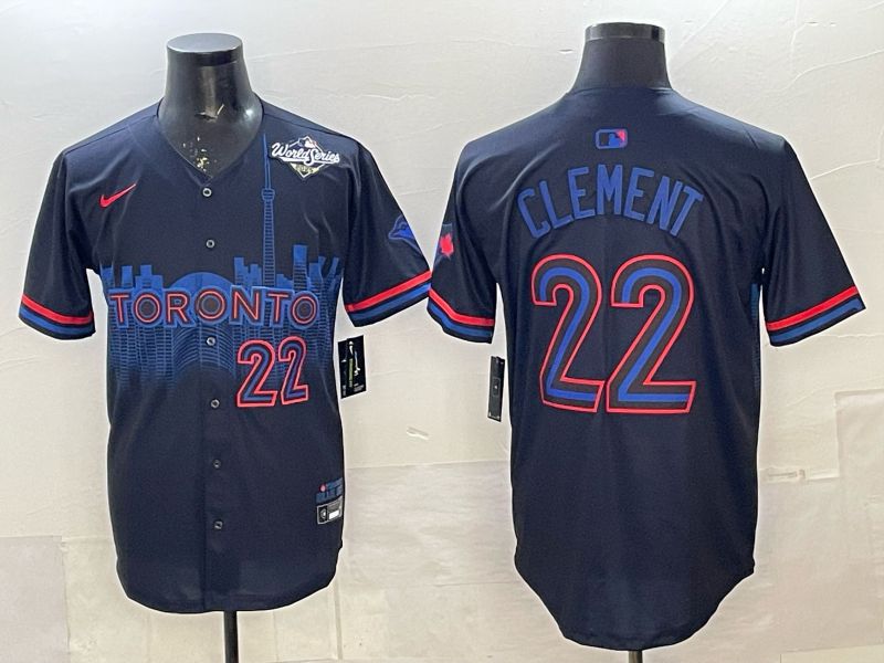 Men 2025 Nike Toronto Blue Jays #22 Clement Blue Game MLB Jersey 011